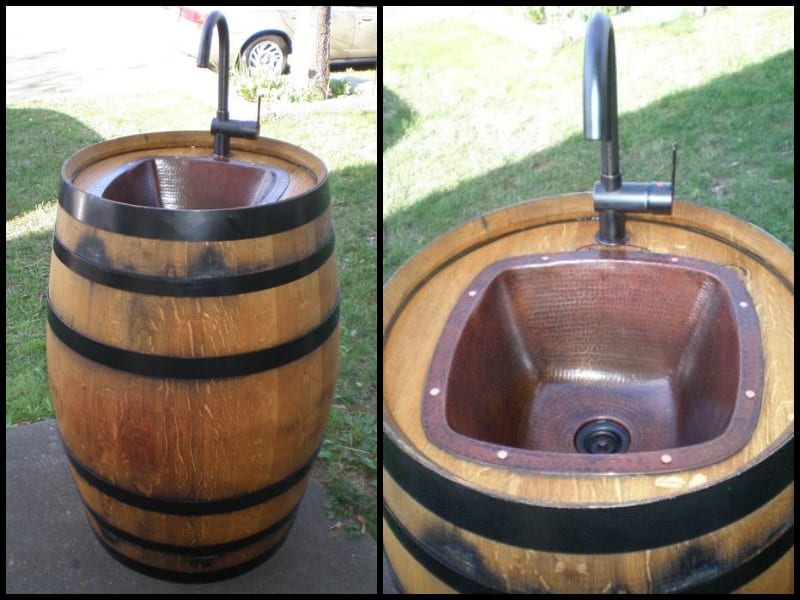 DIY Barrel Outdoor Sink 01