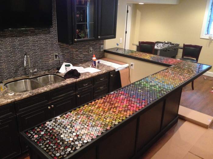 give Parlament dramatiker Build an awesome custom bottle cap bar top - Your Projects@OBN