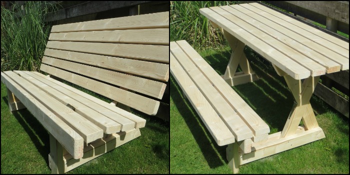 An awesome 2-in-1 picnic table and bench