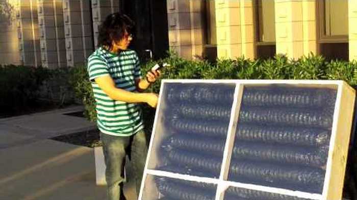 An image of a DIY solar furnace.