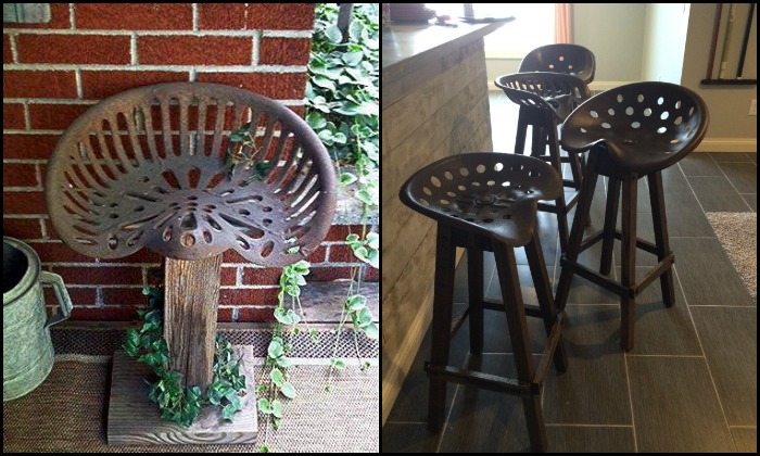 Upcycled Tractor Seat Bar Stool