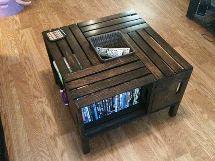 DIY Crate Coffee Table