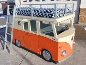 Awesome DIY VW Micro-Bus Bunk Bed and Playhouse