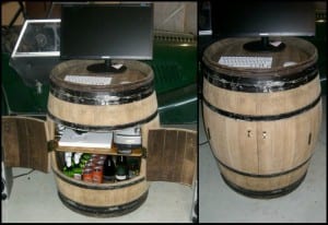 DIY Oak Barrel Bar