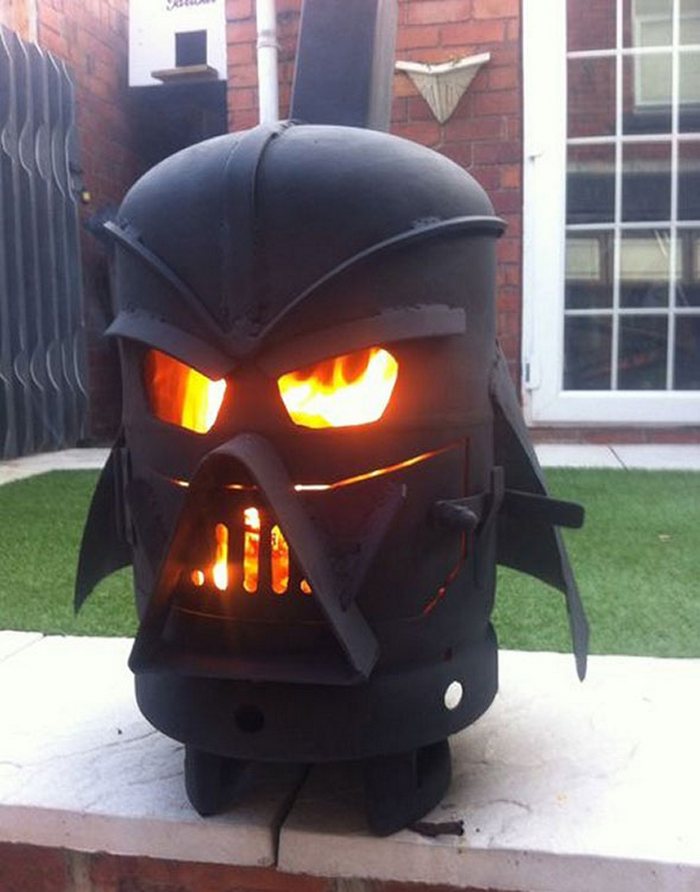 How to Build a Darth Vader Log Burner From a Gas Bottle