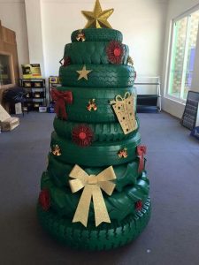 Old Tire Christmas Tree