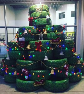 Old Tire Christmas Tree