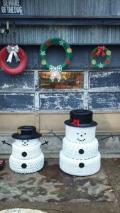 Tire Snowman