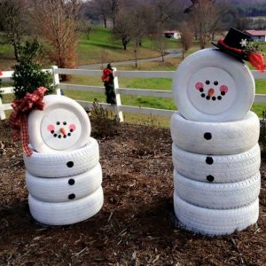 Tire Snowman