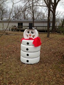 Tire Snowman