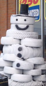 Tire Snowman