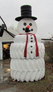 Tire Snowman