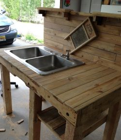 Build your own unique outdoor sink with an old wooden ...