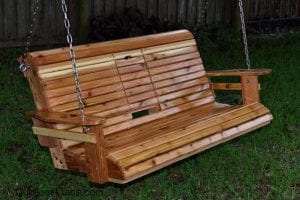 DIY Porch Swing with Cup Holders