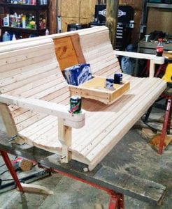 DIY Porch Swing with Cup Holders