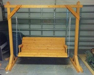 DIY Porch Swing with Cup Holders