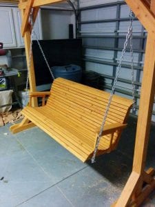 DIY Porch Swing with Cup Holders