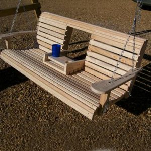 DIY Porch Swing with Cup Holders