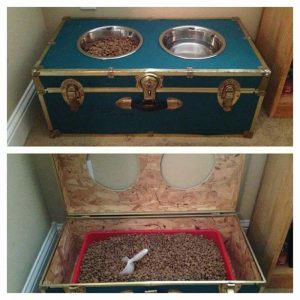 DIY Dog Food Station with Storage