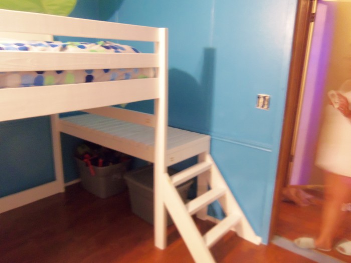 DIY loft bed with stair