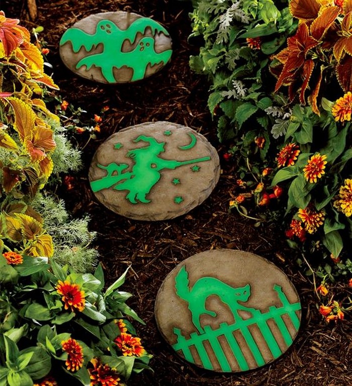 Glow in the dark stepping stones