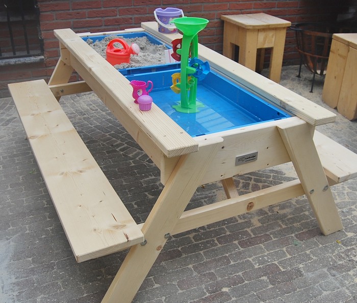 Kids Picnic Table with Sandbox