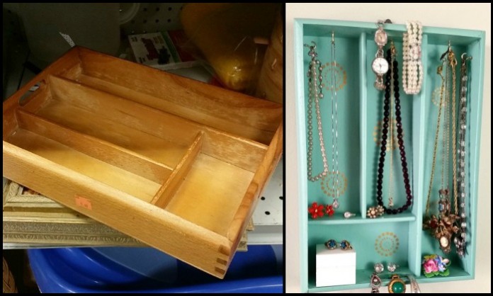 Silverware tray turned jewelry organizer