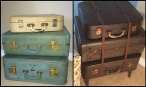 Turn vintage suitcases into a unique side table!