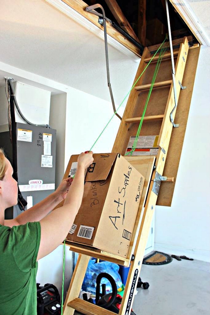 Improve your attic storage with this DIY lift system! Your ProjectsOBN