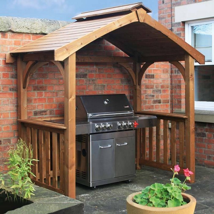 build your own backyard grill gazebo diy, grill gazebo