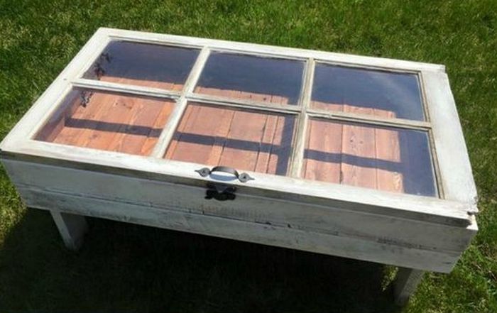 How to turn an old window into a coffee table