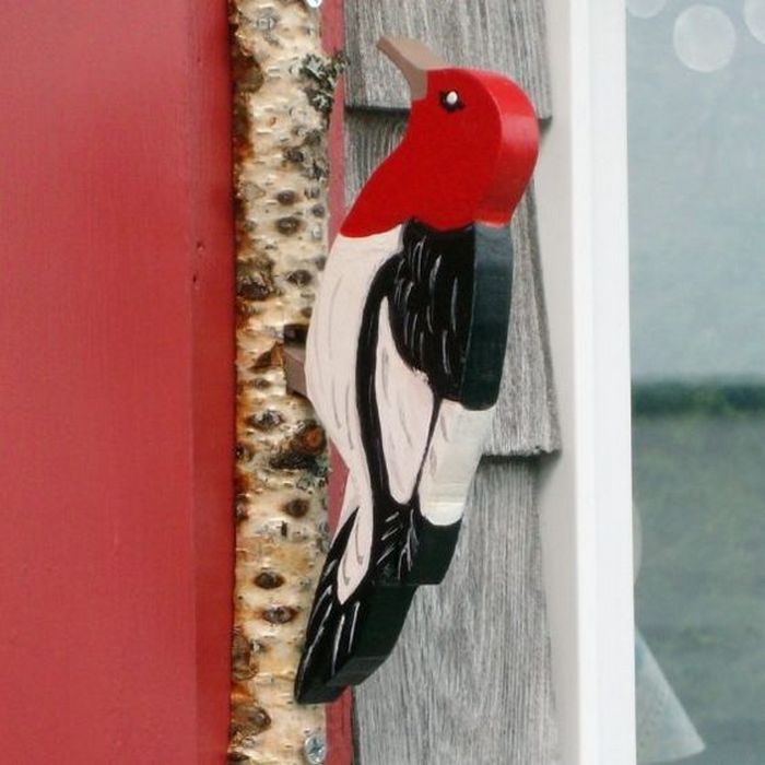 Red-headed woodpecker door knocker 