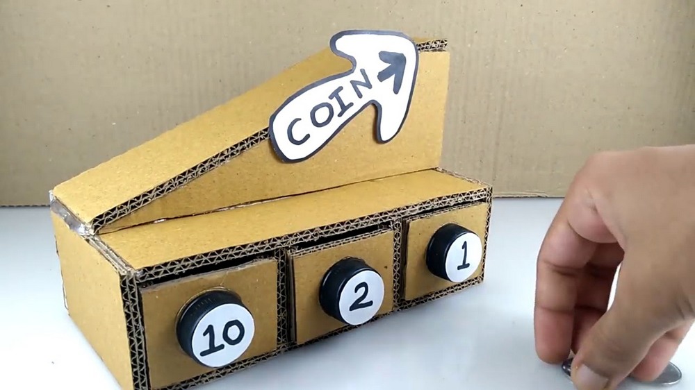 How To Make A Magic Drawer Piggy Bank With Cardboard Diy Kids