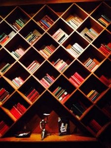DIY Diagonal Bookshelf