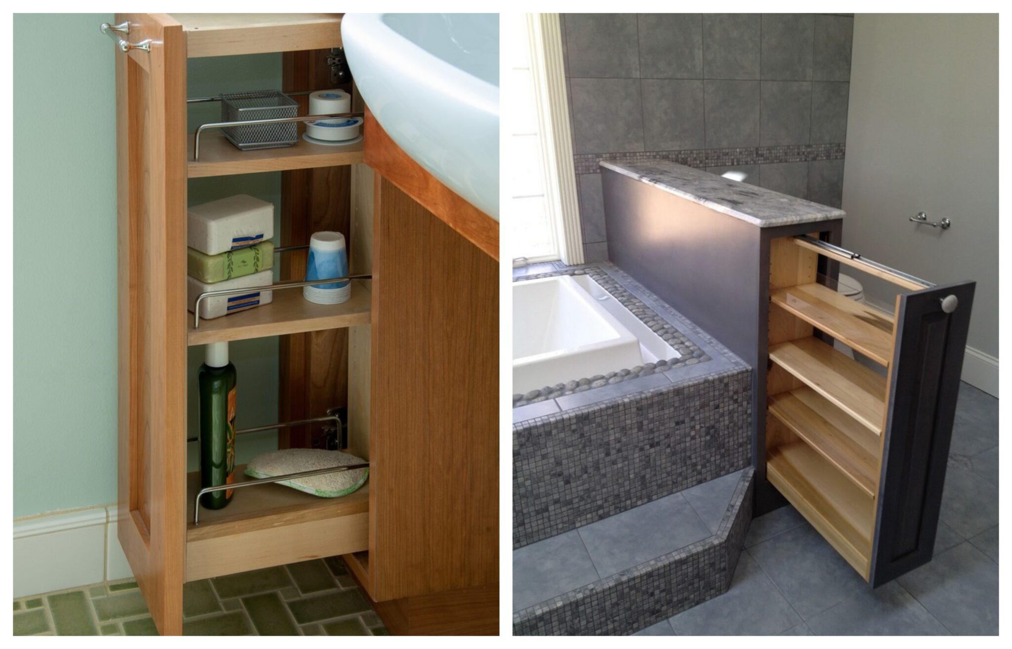 Avoid clutter with these pull-out bathroom storage ideas! - Your