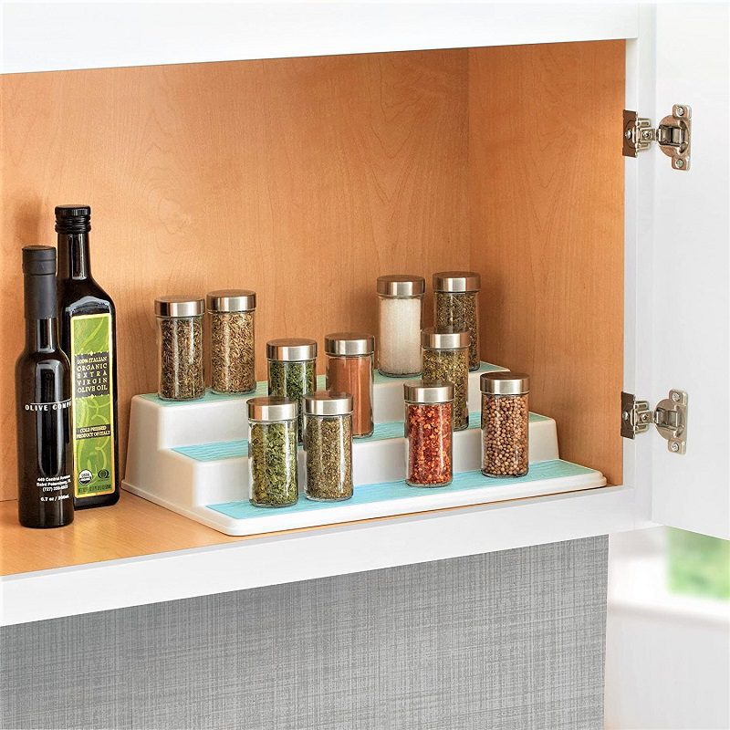 It’s hard to beat the price of the Copco Basics 3-Tier Spice Pantry Kitchen Cabinet Organizer. This budget-friendly spice rack can fit up to 24 jars - or 15 cans - while saving precious space in your pantry.