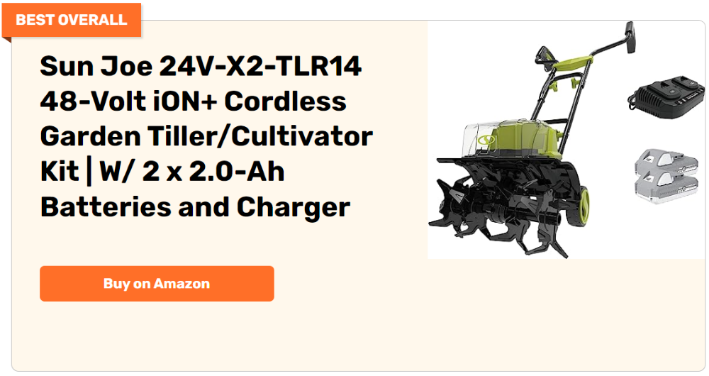 SuperHandy Tiller Cultivator Rototiller Electric Portable 40V 14