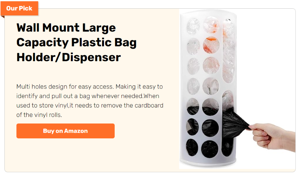 Retractable Kitchen Plastic Bag Storage Bag Dispenser Wall Mount