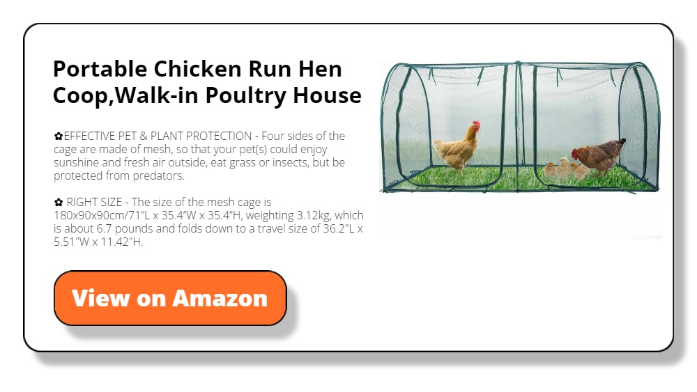 Portable Chicken Run Hen Coop,Walk-in Poultry House