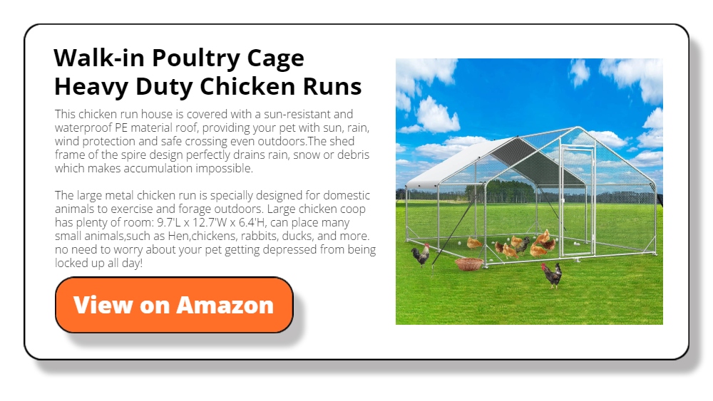 Unovivy Large Metal Chicken Coop Run, Walk-in Poultry Cage Heavy Duty Chicken Runs