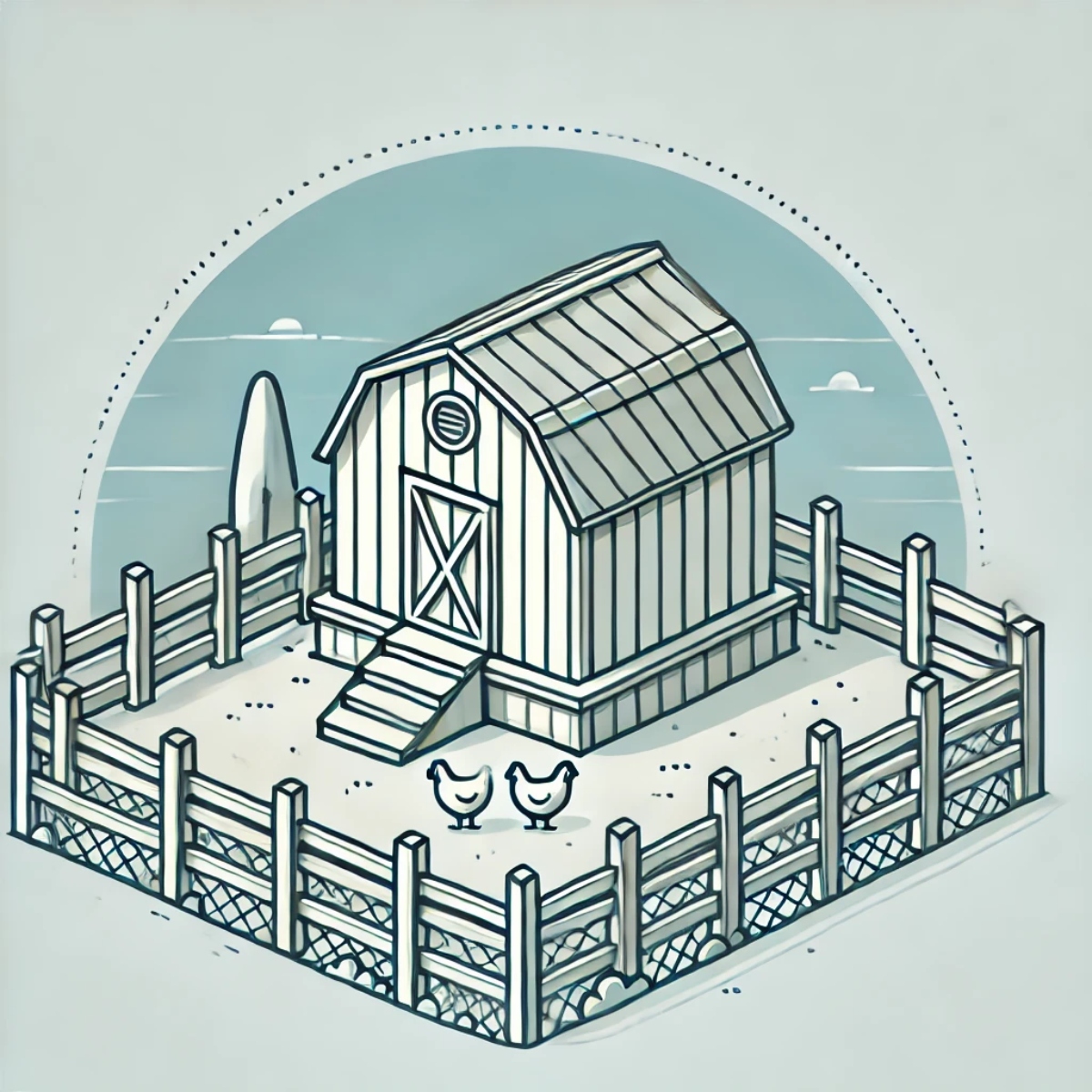 An illustration of a predator-proof chicken coop