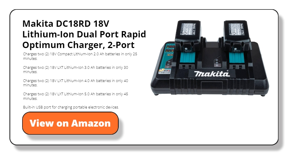 Makita DC18RD 18V Lithium-Ion Dual Port Rapid Optimum Charger, 2-Port